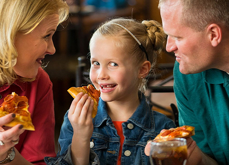 Family eating together at Pizza Ranch