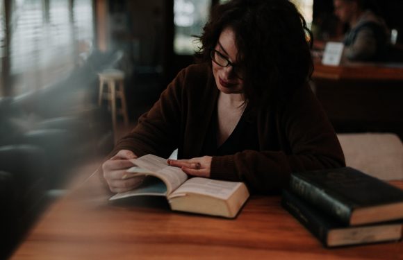 Woman Studying from the Bible