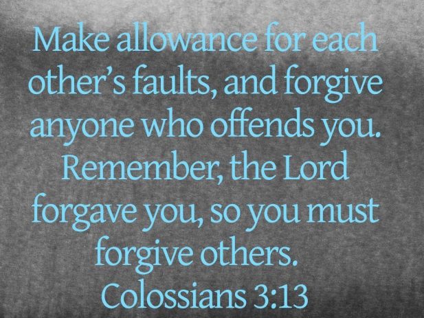 Bible verse text: Colossians 3:13