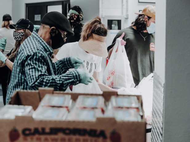 Workers at a Food Bank