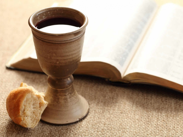 Communion bread and wine